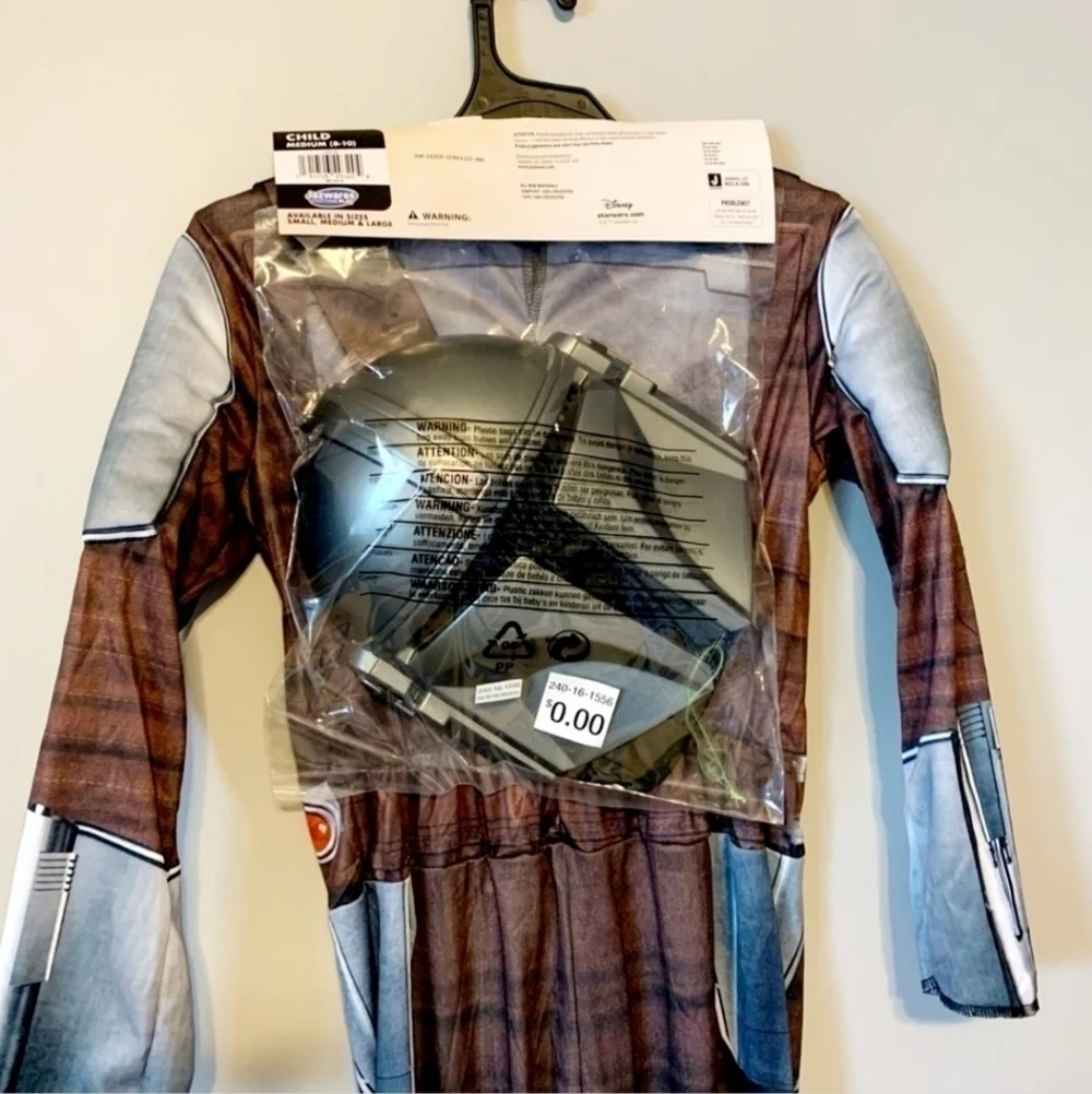 NWT STAR WARS The Mandalorian Halloween Costume Cosplay Child Large (12-14) New - Picture 4 of 8